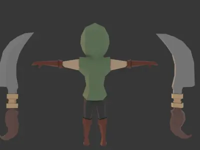 Assassin Character Low-poly 3D model