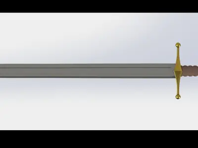 Two-Handed Great Sword 3D Model  3D print model