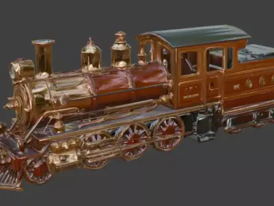 Steampunk Heavy Armored Train 3D Model Low-poly 3D model buy