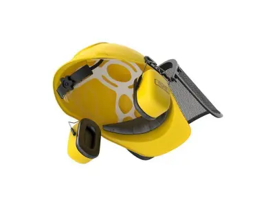 Safety Helmet with Face and Ears Cover 3D model
