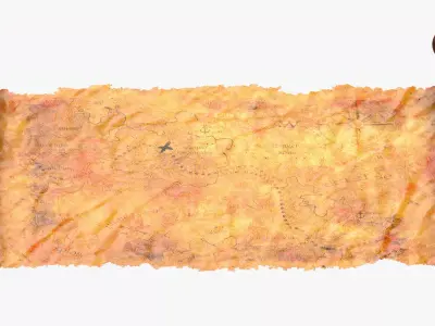 Scroll Open With Pirate Map 01 1 3D model