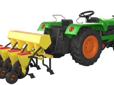 Tractor Seed Drill 3D model