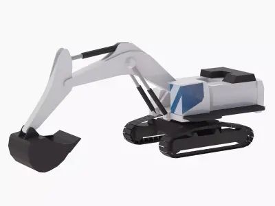 Excavator Mining R9100N Simplified Low-poly 3D model