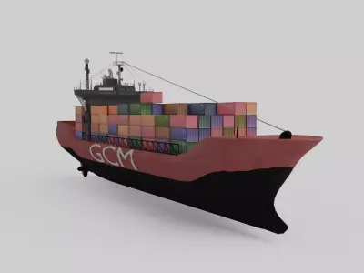 Cargoship Blender File Free 3D model