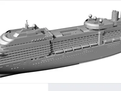 Holland America Line cruise ship MS Eurodam printable 3D model 3D print model
