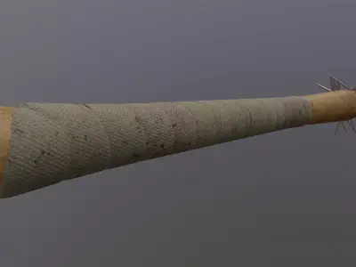 Spiked Nail Baseball Bat Low-poly 3D model