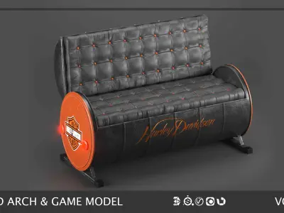 5 Barrel Seats  3D model