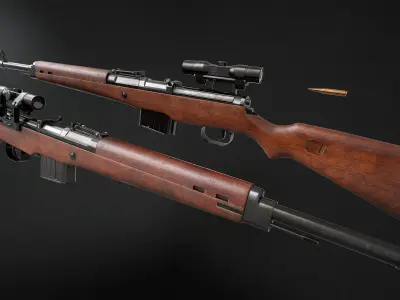 Gewehr 43 Low-poly 3D model