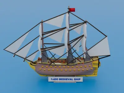 Medieval Ship Low-poly 3D model purchase