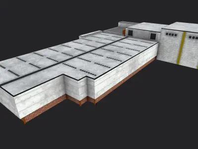 Megamarket industrial building Low-poly 3D model