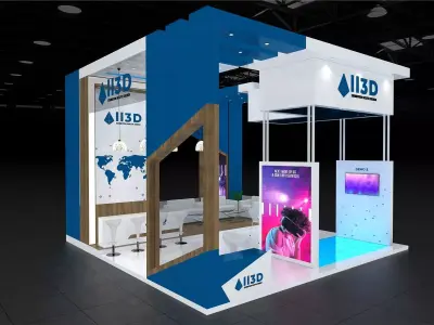 Exhibition Stand Stall Two Side Open 7X7 3D model purchase