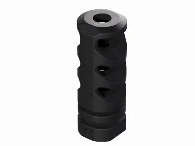Precision Armament M4-72 Severe-Duty 556x45 223 Compensator Low-poly 3D model