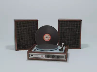 Gramophone Low-poly 3D model