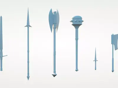 Weapon Collection Pack Medieval Melee Low-poly 3D model
