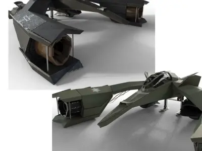 Spaceship Airplane 3 Low-poly 3D model