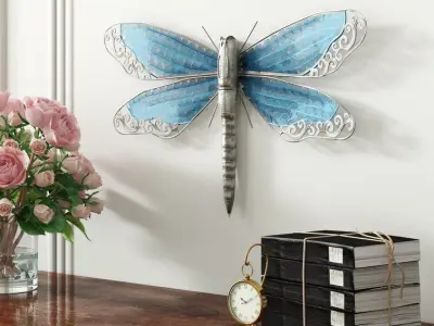 Turquoise Metal Eclectic Wall Decor 3D model