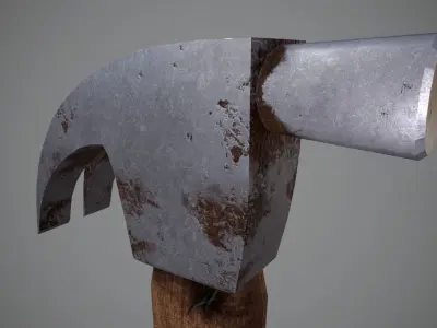 Hammer - LowPoly wooden Low-poly 3D model