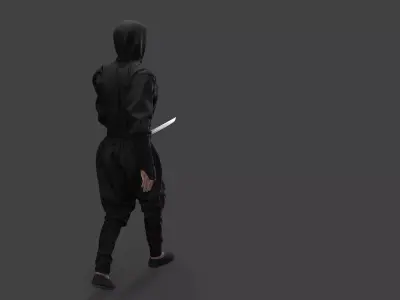 Bandit man in tracksuit  Low-poly 3D model