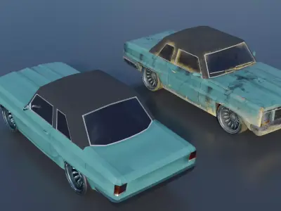 5 Cars Pack Game Ready Clean And Dirt Variants PBR Low-poly 3D model