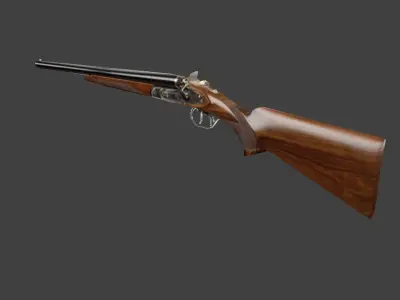Cowboy shotgun Free low-poly 3D model