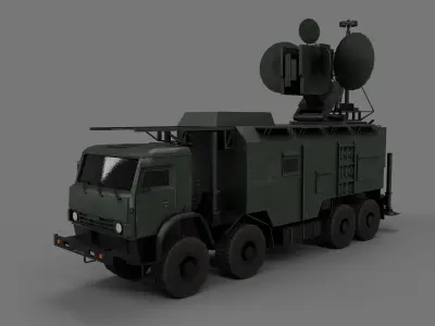krasukha 4 electronic warfare system lowpoly Low-poly 3D model