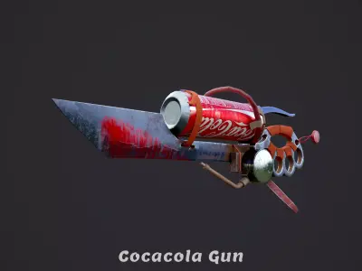 coca cola stylized low poly gun for game  Low-poly 3D model
