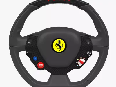 Ferrari Steering Wheel Low-poly 3D model