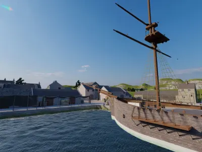 Galeon Ship-Galeon pirate ship-battle ship 3D model