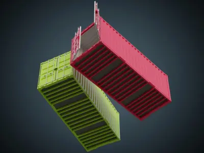 Cargo Container 6 Basic Low-poly 3D model