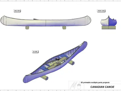 canadian canoe 3D print model