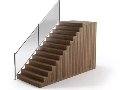 Screen Type Rail With Brown Stars 3D model
