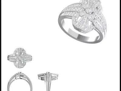 JCD Format Antique wedding rings jewelry 3D print model