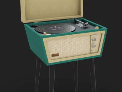 Vinyl Record Player Low-poly 3D model