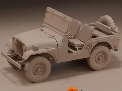 JEEP WILLYS M38A1  1-87 HO - SCALE 3D print model