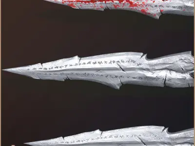 Legendary Damned Sword Low-poly 3D model