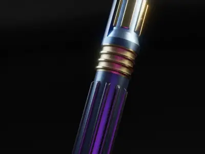 Lightsaber Violet PBR Low-Poly Game-Ready 3D Model Low-poly 3D model