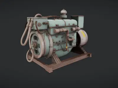 Industrial diesel generator 3D model purchase
