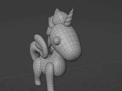 Unicorn Unihorn Toy Joy with Textures Low-poly 3D model