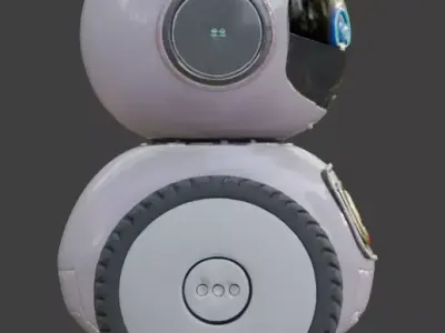 Stylized Cute Hover Bot v04 Low-poly 3D model
