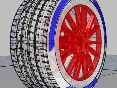 High-Detailed WHEEL inspired by PIRELLI P ZERO Free 3D model