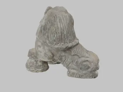 stone lion Low-poly 3D model