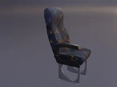 Bus Seat Low-poly 3D model