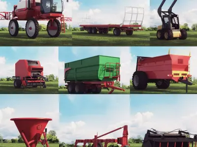Farm Machinery and Equipment 3D Model Pack 30 Models 3D model