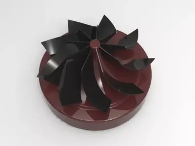 Impeller with 9 blades 3D model
