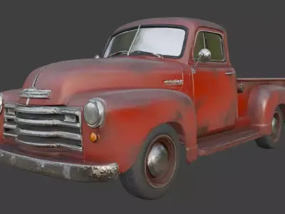 Vintage Rusty Pickup Truck 3D Model 3D model 14