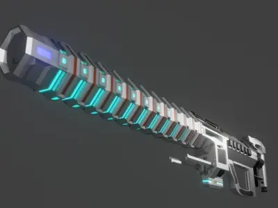 Railgun futuristic weapon 3D model