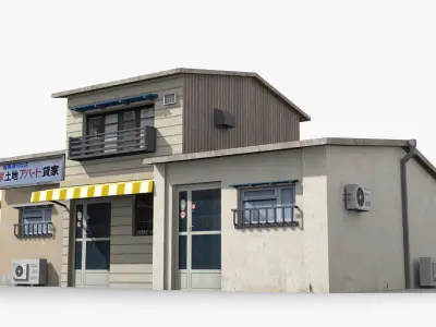 Japanese House x2 Low-poly 3D model