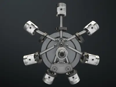 Aircraft engine 3D model from CGTrader - Rigged