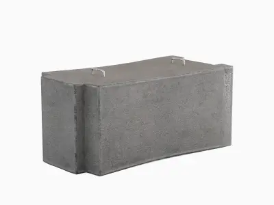 Concrete Traffic Barrier 01 Low-poly 3D model