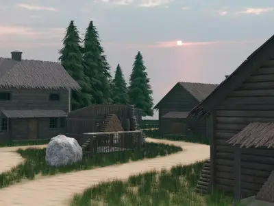 Island Village 3D model get